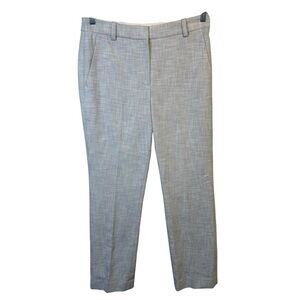 Rebecca Taylor Slub Straight Ankle Length Dove Gray Tweed Dress Pants Size 6